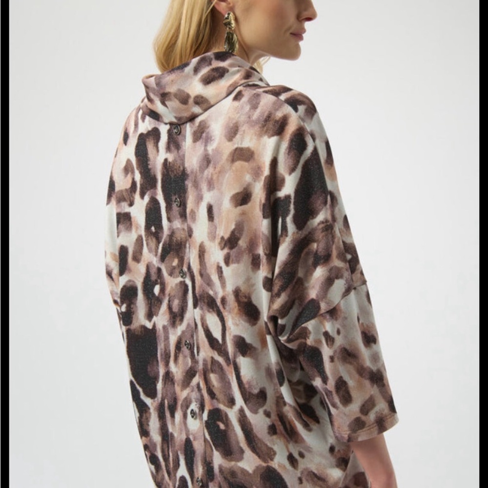 Joseph Ribkoff Brown Leopard Print Blouse - Picture 2 of 2